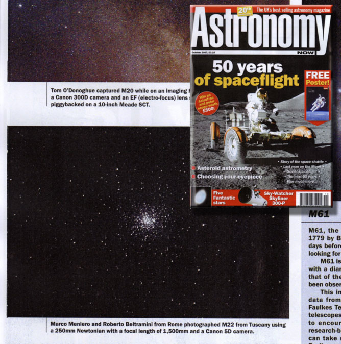 Foto del GAV sulla rivista Astronomy Now